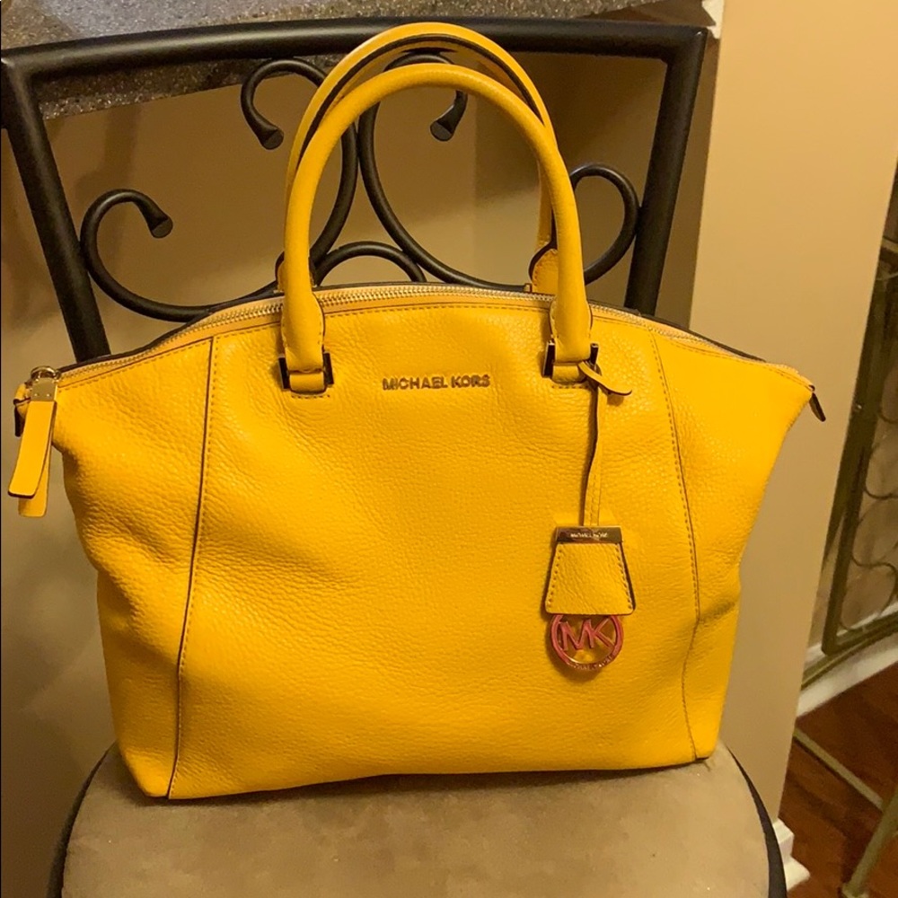 Michael Kors yellow Riley Large Satchel
